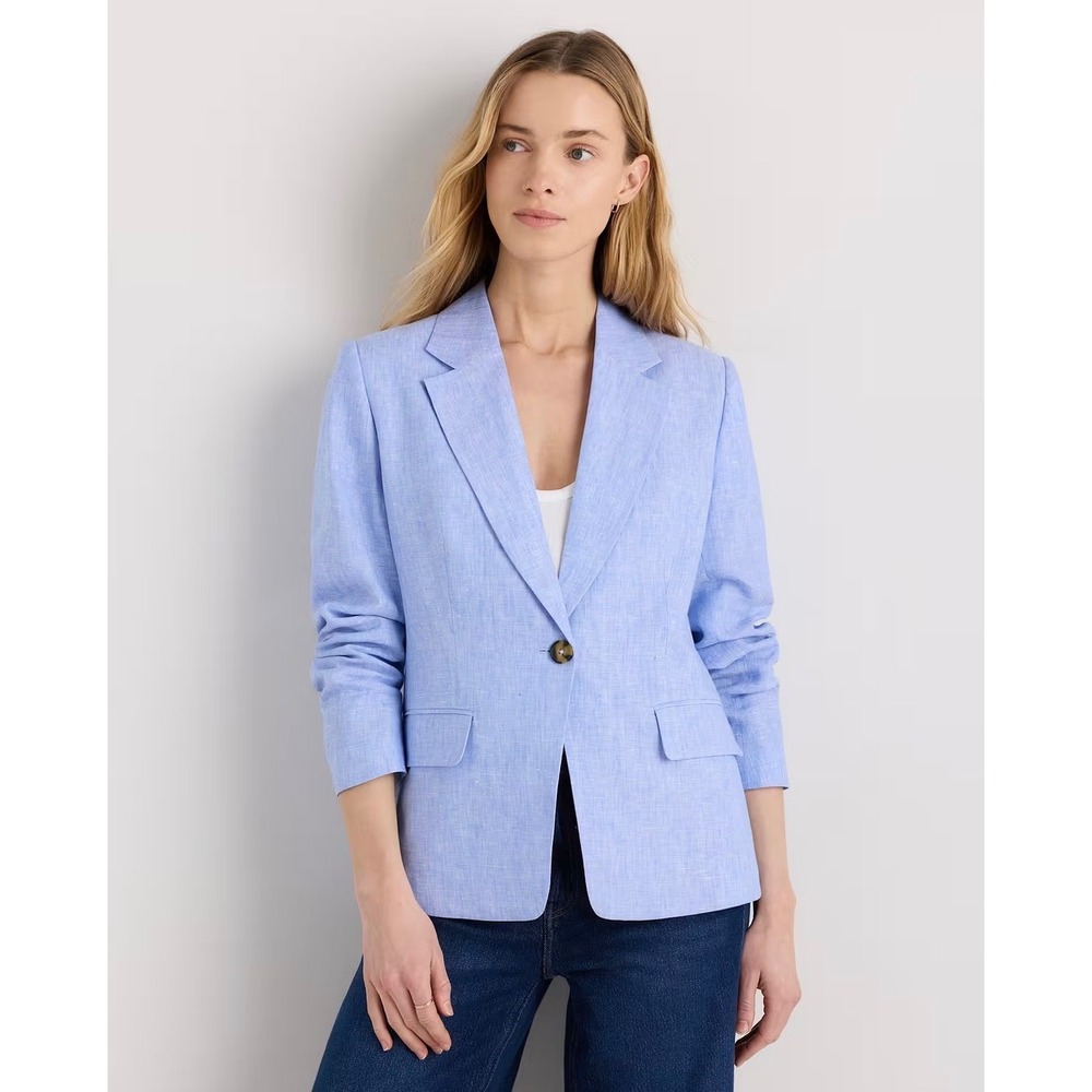 Quince 100% European Linen Structured Blazer French‎ Blue XS